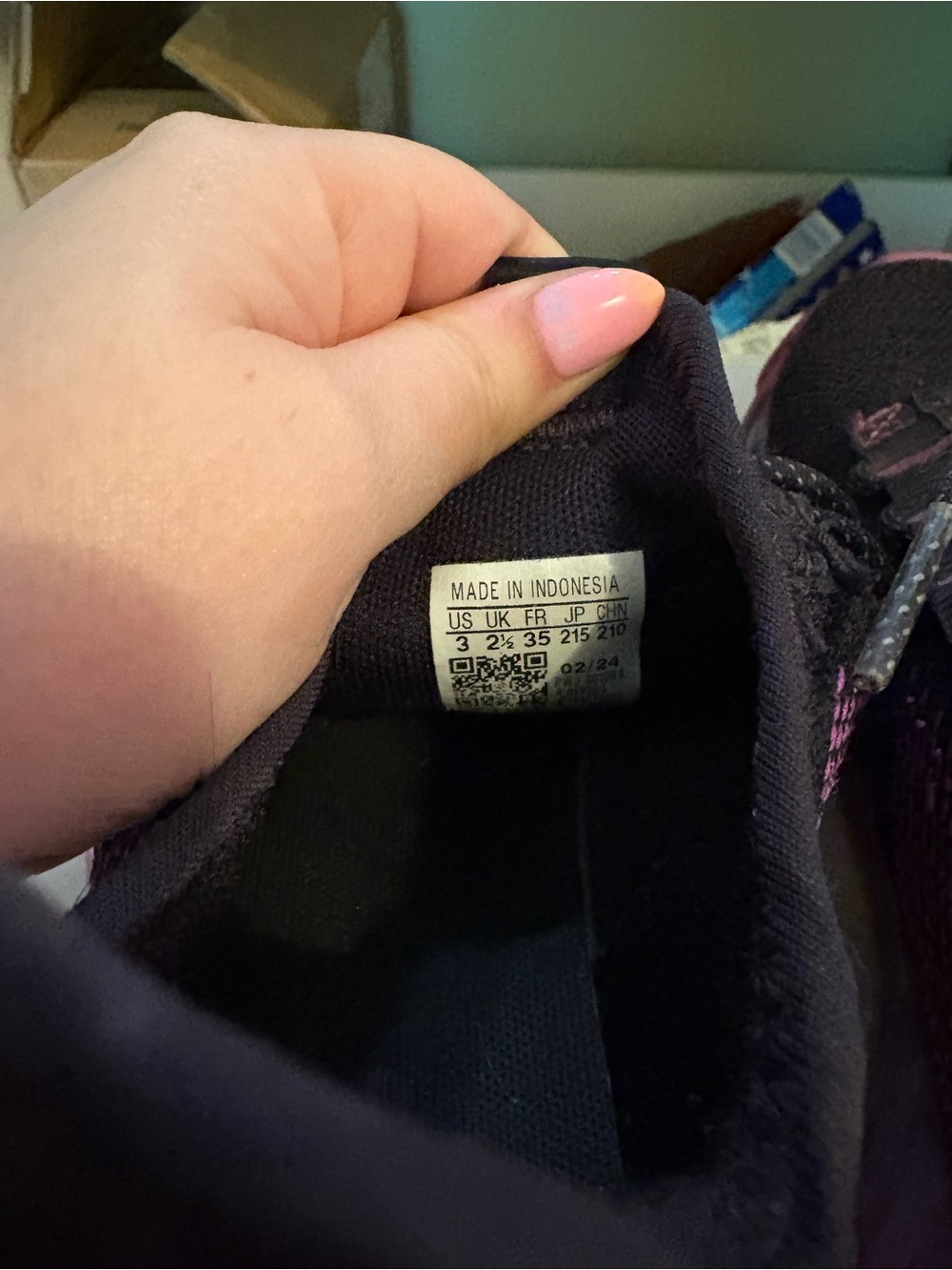 Adidas Kaptir Kids Black & Purple Knit Sneakers - Picture 6 of 6